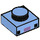 LEGO Medium Blue Plate 1 x 1 with 2 Black Squares and Medium Lavender Rectangle (Minecraft Axolotl Face) (1015 / 3024)