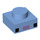LEGO Medium Blue Plate 1 x 1 with 2 Black Squares and Medium Lavender Rectangle (Minecraft Axolotl Face) (1015 / 3024)
