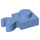 LEGO Medium Blue Plate 1 x 1 with Vertical Clip (Thick &#039;U&#039; Clip) (4085 / 60897)