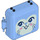 LEGO Medium blauw Play Cube Doos 3 x 8 met Scharnier met Hamster Gezicht (64462 / 72566)