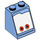 LEGO Medium Blue Slope 2 x 2 x 2 (65°) with Red Eyes on White Background with Bottom Tube (3678 / 94873)