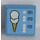 LEGO Medium Blue Tile 2 x 2 with Ice Cream Cone and Menu Sticker with Groove (3068)