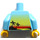 LEGO Mittelblau Torso mit Hawaiian shirt Muster, sun und palm trees (973 / 76382)