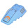 LEGO Medium blauw Wig 6 x 4 Drievoudig Gebogen met Hitari&#039;s Mech Crescent en Warning (Rechtsaf Kant) Sticker (43712)