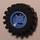 LEGO Bleu moyen Roue Jante Large Ø11 x 12 avec Notched Trou avec Pneu 21mm D. x 12mm - Offset Bande de roulement Petit Large avec Slightly Bevelled Bord et no Band