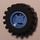 LEGO Medium Blue Wheel Rim Wide Ø11 x 12 with Notched Hole with Tire 21mm D. x 12mm - Offset Tread Small Wide with Slightly Bevelled Edge and no Band