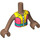 LEGO Medium Brown Aliya - Safety Vest Friends Torso (73141 / 92456)