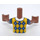 LEGO Medium Brown Aliya (Yellow/Blue Diamond Shirt) Friends Torso (73141 / 92456)