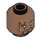 LEGO Medium Brown Bishop Minifigure Head (Recessed Solid Stud) (3274)