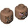 LEGO Medium Brown Bishop Minifigure Head (Recessed Solid Stud) (3274)