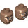 LEGO Medium Brown Dual-Sided Female Head with Vitiligo Patches and Smile / Wide Grin (Recessed Solid Stud) (3626 / 100951)