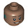 LEGO Medium Brown Female Face with Hearing Aid Head (Recessed Solid Stud) (3626 / 100326)