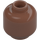 LEGO Medium Brown Female Face with Hearing Aid Head (Recessed Solid Stud) (3626 / 100326)