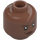 LEGO Medium Brown Ironheart MK2 Minifigure Head (Recessed Solid Stud) (1796 / 3626)