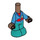 LEGO Medium Brown Micro Body with Trousers with Blue and Red Shirt