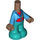 LEGO Medium Brown Micro Body with Trousers with Blue and Red Shirt