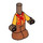 LEGO Medium bruin Micro Lichaam met Broek met Rood / Oranje Shirt (83612)