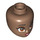 LEGO Medium Brown Minidoll Head with Dark Orange Eyes (Tiana) (92198 / 103972)