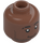 LEGO Medium Brown Minifigure Head with Decoration (Recessed Solid Stud) (3274)