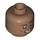 LEGO Medium Brown Minifigure Head with Decoration (Recessed Solid Stud) (3274)