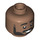 LEGO Medium Brown Minifigure Head with Decoration (Recessed Solid Stud) (3274)