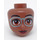 LEGO Medium Brown Naomi with Glasses and Green Top Minidoll Head (92198 / 101112)