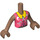 LEGO Medium Brown Priyanka with Pink and Orange Top Friends Torso (73141 / 92456)