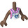 LEGO Medium brun Priyanka med Hvit Kort Dungarees Friends Overkropp (73141 / 92456)