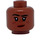 LEGO Medium Brown Soccer Player, Female, Blue Uniform, Dark Red Hair Minifigure Head (Recessed Solid Stud) (3626 / 100331)