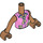 LEGO Medium Dark Flesh Andrea Torso, with Bright Pink Shirt with Red Cross Logo and Tan Pocketts (92456)