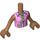 LEGO Mittleres dunkles Fleisch Andrea Torso, mit Bright Pink Shirt mit rot Kreuz Logo und Tan Pocketts (92456)