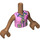 LEGO Mittleres dunkles Fleisch Andrea Torso, mit Bright Rosa Hemd mit Rot Kreuz Logo und Beige Pocketts (92456)