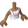 LEGO Medium donker vleeskleurig Andrea Torso, met Wit Halter Top en Magenta Halsketting Patroon (92456)