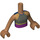 LEGO Medium mørkt kød Andrea med Sort Top med Gold Mesh Friends Torso (35677 / 59637)