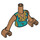 LEGO Medium mørkt kød Andrea med Gold og Turquoise musik Top Friends Torso (92456)