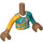 LEGO Mittleres dunkles Fleisch Andrea mit Gold und Turquoise Racing Outfit Friends Torso (35677 / 92456)