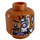 LEGO Mittleres dunkles Fleisch Arkham Two-Gesicht mit Orange Jumpsuit Minifigure Kopf (Einbau-Vollbolzen) (3626 / 30929)