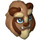 LEGO Mittleres dunkles Fleisch Beast Kopfbedeckung mit Horns und Beard mit Groß Augen (59108)