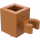 LEGO Medium Dark Flesh Brick 1 x 1 with Vertical Clip (Open &#039;O&#039; Clip, Hollow Stud) (60475 / 65460)