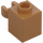 LEGO Beige Moyennement Foncé Brique 1 x 1 avec Verticale Clip (Clip en U, bosse solide) (30241 / 60475)