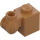 LEGO Beige Moyennement Foncé Brique 1 x 1 x 2 avec Scroll et Tenon ouvert (20310)