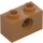 LEGO Medium Mörk Hud Kloss 1 x 2 med Hål (3700)