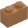 LEGO Medium Dark Flesh Brick 1 x 2 with Minecraft Crafting Table with Bottom Tube (3004 / 19178)