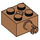 LEGO Medium Dark Flesh Brick 2 x 2 with Pin and Axlehole (6232 / 42929)