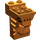 LEGO Medium Dark Flesh Brick 2 x 3 x 3 with Lion&#039;s Head Carving and Cutout (30274 / 69234)