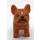 LEGO Mittleres dunkles Fleisch Hund - French Bulldog mit Weiß Haar Patch (32892 / 79490)