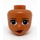 LEGO Medium donker vleeskleurig Donna Minidoll Hoofd (74697 / 92198)