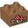 LEGO Medium Dark Flesh Duplo Brick 2 x 2 with Toadstools / Mushrooms (1377 / 3437)