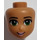 LEGO Medium Donker Vleeskleurig Female Minidoll Hoofd met Andrea Green Ogen, Pale Pink Lips (11816 / 93184)
