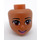 LEGO Medium Donker Vleeskleurig Female Minidoll Hoofd met Kate Brown Ogen, Bright Pink Lips (12760 / 92198)